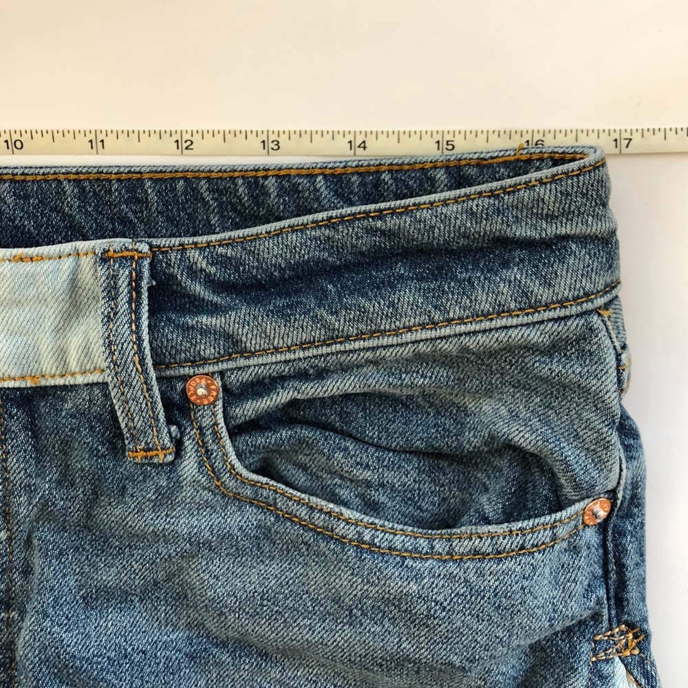 FREE PEOPLE *NWOT* Patched Denim Miniskirt - Picture 8 of 8